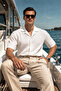 Men's Casual Oversized White Linen Stylish Shirt - 5