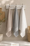 Elia 3 Pieces 100% Cotton Best Absorbent Hand and Face Towels Kitchen Towels |   Bathroom 30X50Cm Beige Gray White - 2