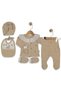 Baby Girl Fancy Lace Set with Bear, 5-Piece Set, Newborn Hospital Release Zibin Set - 2