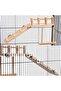 Wooden Bird Perches,Platform Swing,Climbing Ladder,Sturdy Exercise Toy for Small Birds - 5