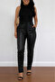 Women's High Waist Belted Leather Pants - 2