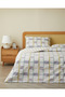 Pop Grid Easy-Iron Double Duvet Cover Set 200X220 cm Lilac-Green - 2