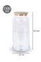 Set of 3 Wooden Vacuum Lids Tea Sugar Salt Black Labeled Glass Jar Storage Container 1300 ml - 3