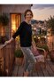 Mercerized Crew Neck Three Quarter (Capri) Sleeve Knitwear Thin Blouse - 3