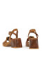 , Women's Genuine Leather Heeled Sandals 161992Z19008S Tan - 5