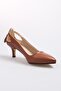 Drop Tan Color Women's Low Heeled Shoes - 6