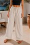 Women's Linen Trousers with Elastic Waist and Loose Fit - 3