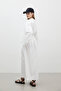OVERSIZE-BAUMWOLLKLEID ECRU - 7