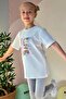 Girl's T-Shirt with Cute Poses Printed on It, Ages 4-9, Ecru - 2