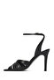 Women's Black Ankle Buckle High Thin Heeled Leather Sandals 26Sfd161618 - 3