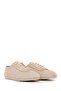 Women's Beige Lace-Up Suede Leather Sneaker 26Pfd220614 - 2