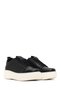 Women's Black Lace-Up Thick Sole Sports Shoes, Genuine Leather Sneaker 25Afd290218 - 3