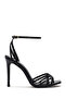 Women's Black Ankle Strap Thin High Heel Shoes Patent Leather Genuine Leather Sandals 25Sfd161116