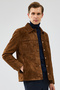 Enzo Men's Brown Shirt Collar Suede Leather Coat 24Sge652410 - 2