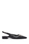 Women's Black Open-Back Buckle Ballerinas 26Pfe400118