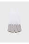 Two-Piece Waffle Fabric Striped Short Pajamas - 3