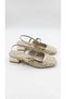 Women's Multi-Colored Fabric Back Open Summer Short Heel Shoes - 4