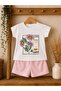 Floral Patterned Baby Girl Shorts Summer Top and Bottom Set - 6