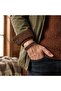 Damla Steel Chain Coffee Color Leather Wrapped Men's Bracelet - 21 cm - 2