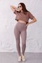 Women's Seamless Push up Effect No-Show Extra Flexible High Waist Ribbed Leggings - 3
