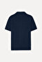 Men's Off-White Striped Polo Collar Short Sleeve Knit Sweater - 5