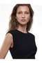 Bürümcük Fabric Textured Sleeveless Crew Neck Long Dress with Window Detail - 4