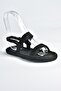 Black Rope Drawstring Straw Women's Sandals K596012104 - 4