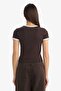 Fitted Crew Neck Rib Short Sleeve T-Shirt F9823Ax25Au - 5