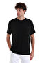 Black Regular Fit Plain Crew Neck Knit T-Shirt - 3