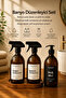 Bathroom Organizer Set with Wooden Stand, Black Label Shower Gel Bottle