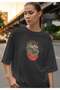 Paradise Digital Print Oversize Unisex Black T-Shirt - 3