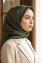 100% twill silk ethnic motif patterned khaki - black colored 90x90 sewing method: hand stitched scarf - 2