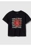 Girl's Black 100% Cotton Stranger Things Front Printed Short Sleeve T-Shirt
