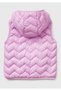 Girl's pink glitter logo embroidered hooded vest - 2