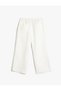 Linen Trousers Wide Leg Pockets Elastic Waist - 2