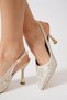 Shoe Basket Hh-014 Stone Detailed Women's Classic 9 cm Heeled Shoes - 3