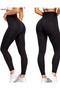 Black High Waist Gathering Diving Fabric No Show Side Seamless Women's Premium Scuba Daily Sports Leggings - 6