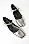S726252508 Silver Patent Leather Women's Ballerinas - 8