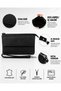 Men's Black Genuine Leather Multi-Compartment Portfolio Bag - 2