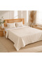 Liora Beige Quilted Bedspread Set Double Size 220X235 - 5