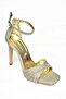 S251146014 Gold Glitter Thin Heeled Women's Shoes - 7