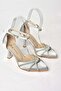 S246061904 Silver Satin Fabric Stoned Evening Dress Shoes - 6