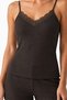 Premium - Neat Collection |   Brown Lace Detailed Rib Textured Modal Viscose Shorts Pajama Set - 2