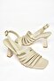 S774520109 Beige Thick Heeled Women's Shoes - 6