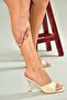 U590149607 Beige Snake Print Thin Heeled Women's Slippers