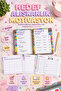 12-Month Non-Periodic Planner Agenda 17X24 cm |   Undated Monthly and Weekly Planning |   School Motivation Sheet with Habits and Goal Tracking |   4 Sheets of Stickers as a Gift |   Undated Planner Agenda - 204 Pages - 4