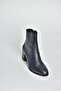 V468581003 Navy Blue Genuine Leather Thick Heeled Women's Boots - 4