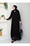 Lace Detail Plus Size Casual Dress - Black - 5