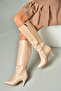 R372453009 Skin Thin Heeled Women's Boots - 3