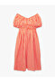 Viscose Blended Short Balloon Sleeve Off-Shoulder Gingham Long Dress - 5